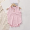 thumbnail image 2 of FFENYAN Summer Infant Sleeveless Cotton Bodysuit - Breathable Solid Color Romper for 0-24 Months - Ideal for Crawling, Playdates and Outdoor Fun, 2 of 4