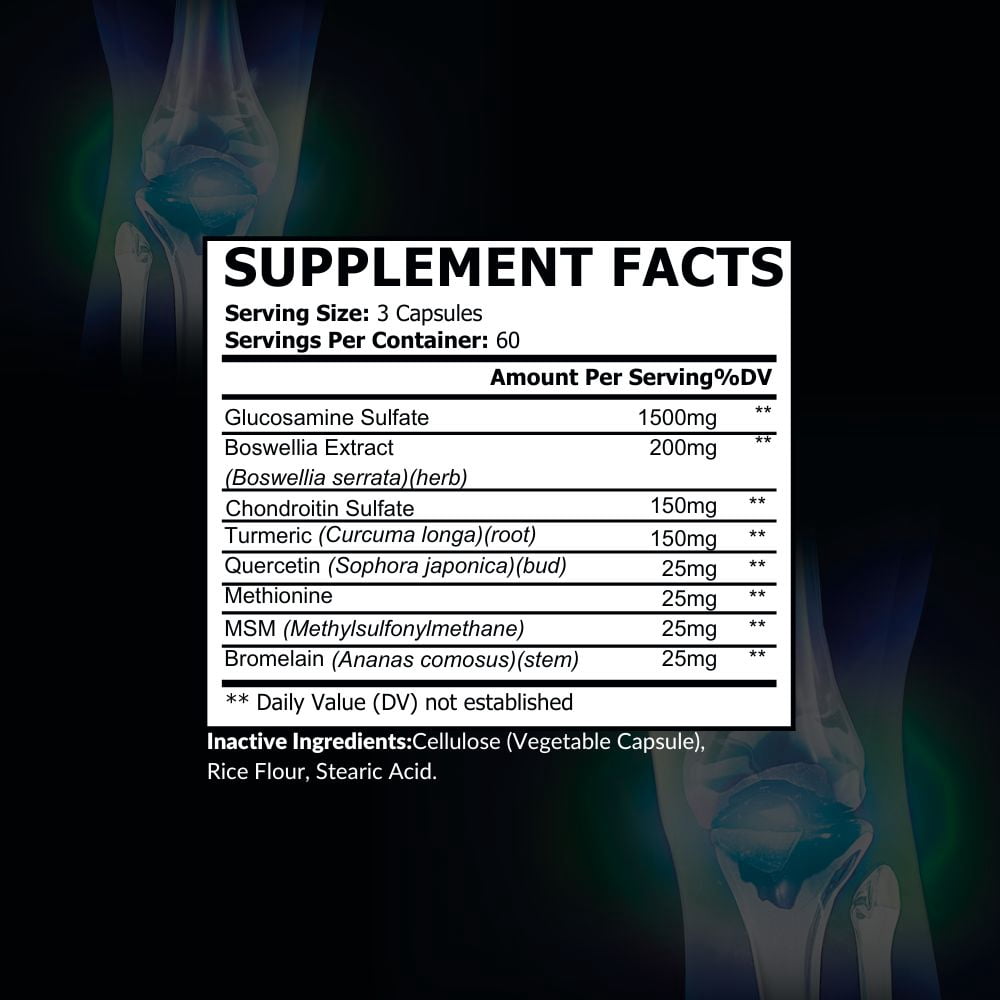 Intelligent Labs Glucosamine Chondroitin MSM Complex with Turmeric & Boswellia | Joint Support | 180 Capsules (60-Day Supply)