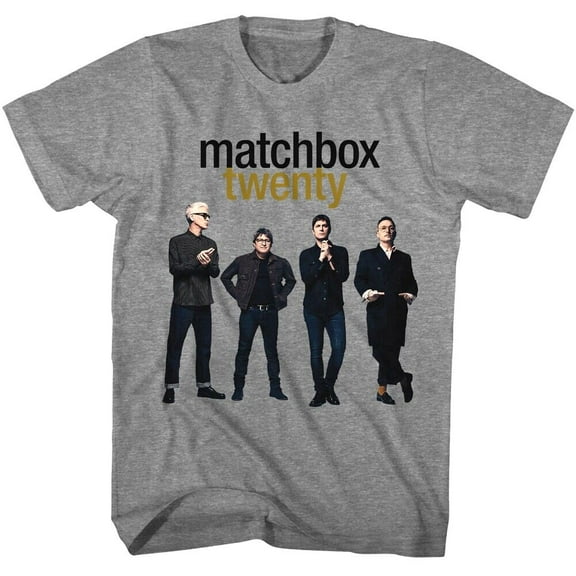 Matchbox Twenty Band Members Men's T Shirt - L, Graphite Gray Heather