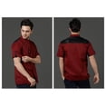 thumbnail image 5 of Men's Chef Jacket Hotel catering chef overalls Unisex Chef Jacket Long Sleeve Kitchen with Distinctive Red Buttons for Hotel Restaurant Staff,Red,XL, 5 of 5