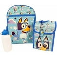 thumbnail image 3 of Fast Forward Bluey Backpack Personalized Bookbag and Snack Tote for Back to School with Water Bottle Rubber Dangle and Carabiner - 5pc Set, 3 of 4