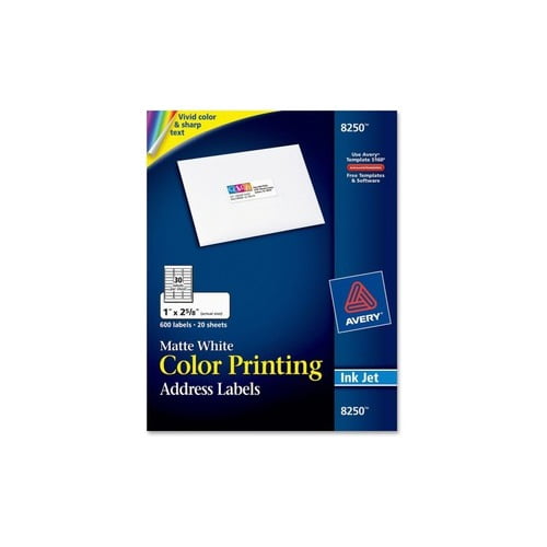 Avery Color Printing Labels, Sure Feed, 1