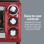 Hamilton Beach 4-Slice Countertop Toaster Oven with 5 Versatile Cooking Modes, Red
