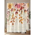 thumbnail image 4 of Fsddascl Autumn Leaves Shower Curtain Set - Small 36" x 72" Washable Bathtub Curtain with 12 Hooks, Thanksgiving Retro Eucalyptus Flowers Waterproof Fabric Stall Shower Curtains for Bathroom/Bathtub, 4 of 6