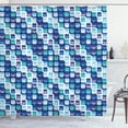thumbnail image 1 of Ambesonne Retro Shower Curtain, Vintage Mosaics Squares, 69"Wx75"L, Pale Blue Dark Blue, 1 of 3