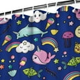 thumbnail image 5 of Cartoon Fish Shower Curtain 72x72 Inch, Colorful Underwater Theme Waterproof Polyester Fabric Curtain with Hooks for Kids Bathroom or Coastal Home Decor, 5 of 5
