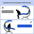 thumbnail image 6 of Topbuy Patio Hammock Chair Floating Hanging Chaise Lounge Chair with Canopy Blue, 6 of 10