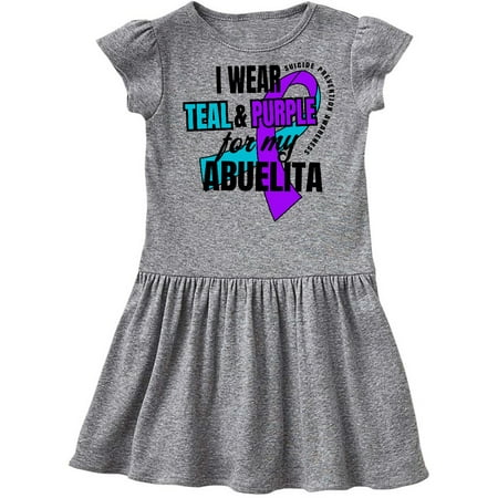 

Inktastic Suicide Prevention I Wear Teal and Purple for My Abuelita Gift Toddler Girl Dress