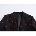 thumbnail image 4 of HH TRAF 2024 Conjunto de 2 piezas para mujer, chaqueta de manga larga con bordado de frutas y bolsillo con hebilla única, abrigo y minifalda de cintura alta, 4 of 5
