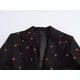 thumbnail image 4 of HH TRAF 2024 Conjunto de 2 piezas para mujer, chaqueta de manga larga con bordado de frutas y bolsillo con hebilla única, abrigo y minifalda de cintura alta, 4 of 5