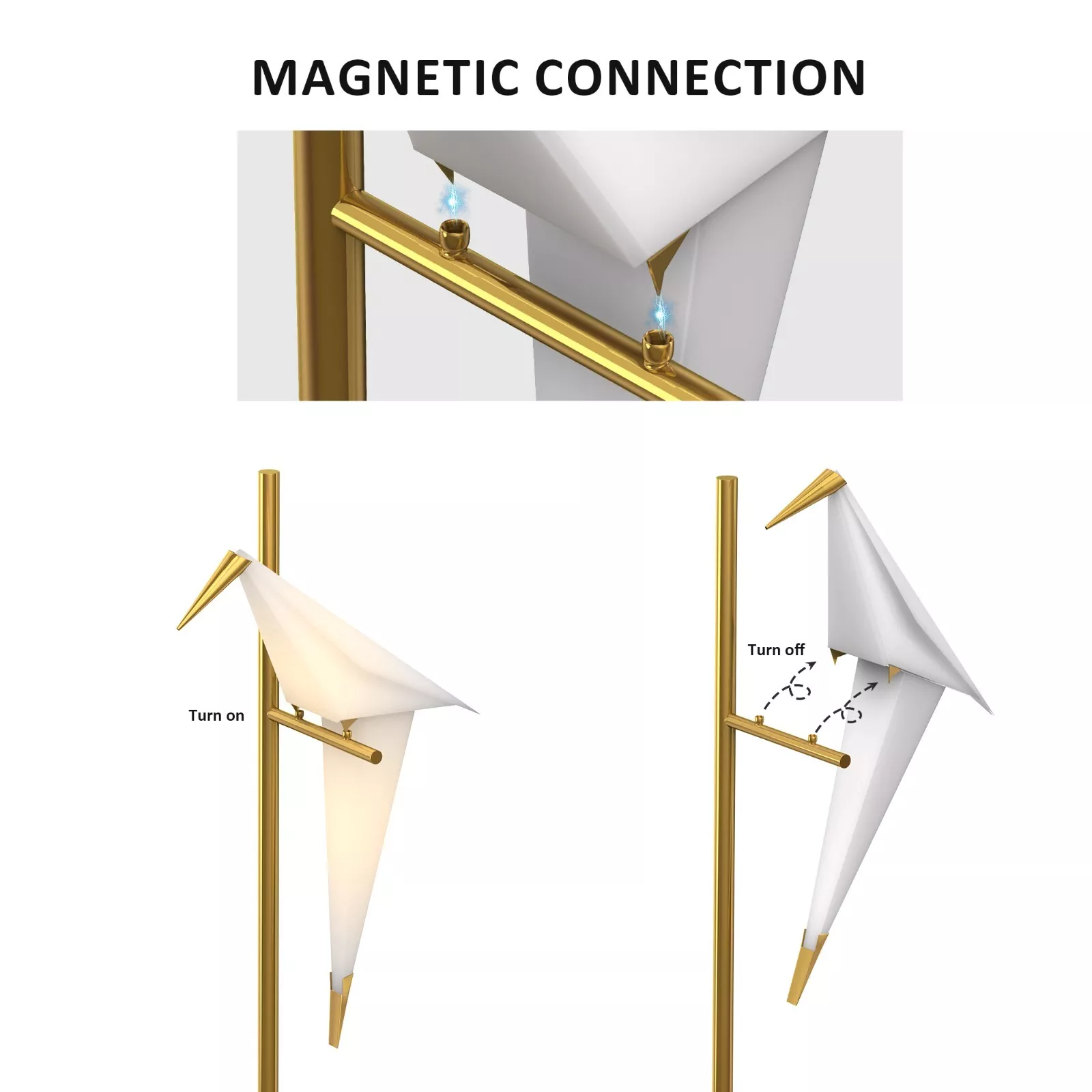 LUOLAX modern American style iron origami bird floor lamp bedroom living room floor lamp lighting LED lamp