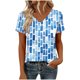thumbnail image 5 of Camisetas Casuales de las Mujeres Moda Cómoda Impresa de Manga Corta con Cuello en V Top para el Uso Diario Casual, 5 of 5