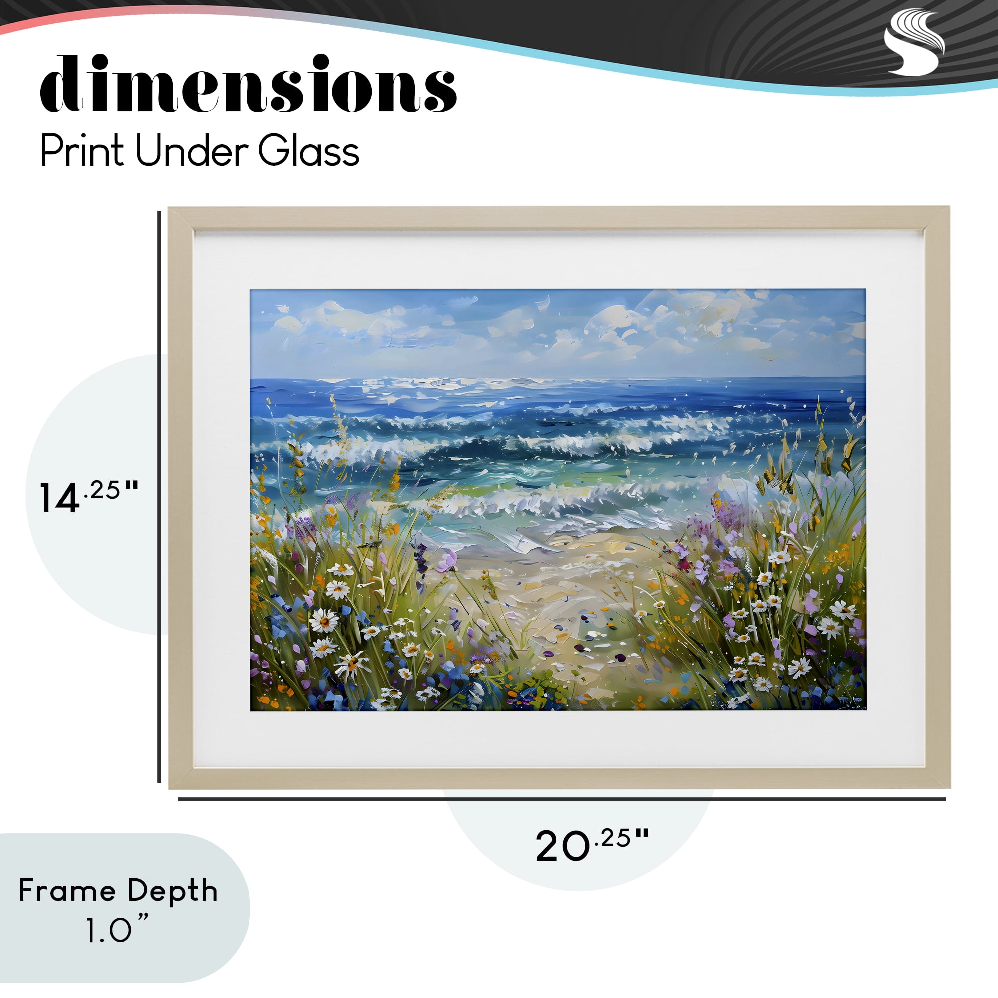 Stupell Industries Floral Beach Meadow by Ocean Birch Framed Print Under Glass, design by Creative Studio