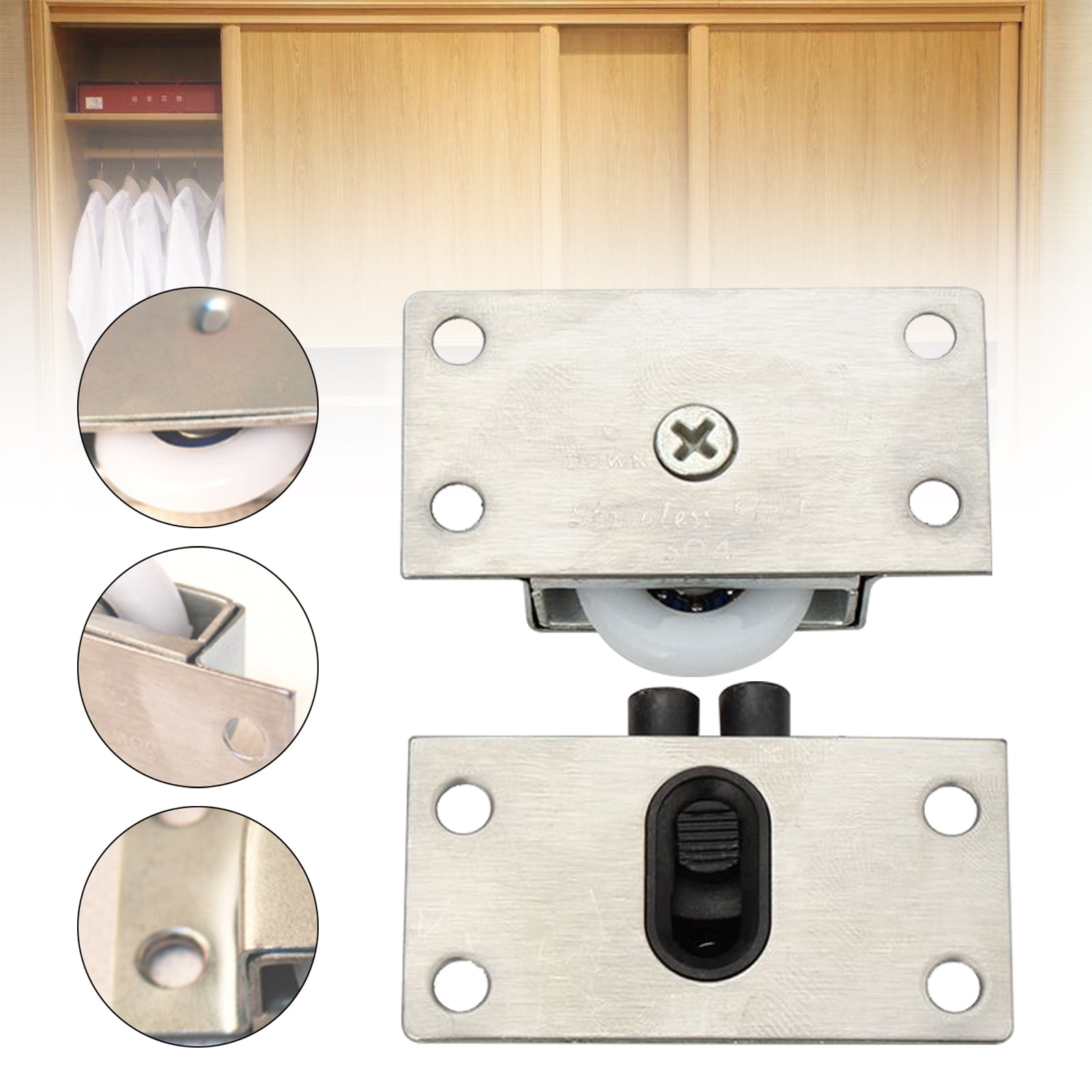 1 Set Household Door Rollers Sliding Wheel Cupboard Wardrobe Furniture /Hardware 