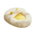 thumbnail image 2 of Foldable Indoor Dog and Cat House with Soft Cushion, Enclosed Warm Kennel Bed for Small to Medium Pets, Cozy Winter Puppy Cave, 19.7x15.7in, Gray/White/Khaki, 2 of 4
