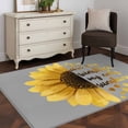 thumbnail image 3 of Area Rugs 2.7'x5', Yellow Sunflowers Carpet for Living Room Bedroom Dining Room, Floral You Are My Sunshine Grey Quotes Throw Kitchen Rugs Non Slip Washable Rectangle Indoor Outdoor Rugs, 3 of 8