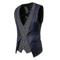 thumbnail image 2 of Cloudstyle Men's Single-breasted Button Splicing Faux Two-piece Casual Vest, 2 of 5
