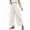 Beige, variant on Women's Loose Straight-Leg Elastic Waist Lace Cropped Pants Pink Size XL