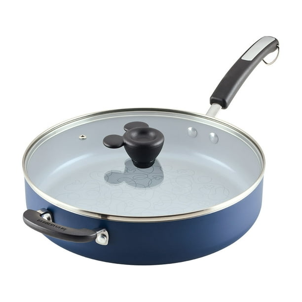 Sartén hondo Farberware Disney Bon Voyage 4,4L con tapa y asa auxiliar. Aluminio con antiadherente cerámico, color azul