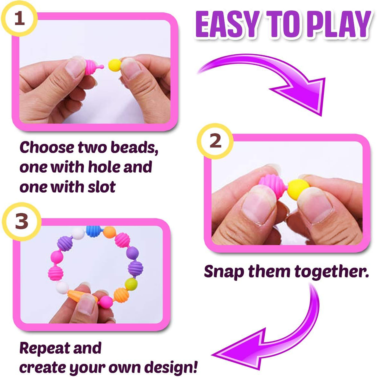 CandWuom Snap Pop Beads Jewelry Kit - 520+ Pieces photo 8