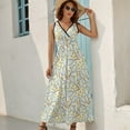 thumbnail image 5 of Pattern with Tennis Rackets with Tennis Balls Dress Summer Street Style Bohemia Long Dresses Female Sleeveless Printed Maxi Dress, 5 of 9