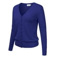 thumbnail image 2 of Women's V-Neck Button Down Long Sleeve Classic Knit Cardigan Sweater, 2 of 4