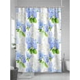 thumbnail image 5 of Fsddascl Summer Hydrangeas Shower Curtain Set - Standard 72" x 72" Washable Bathtub Curtain with 12 Hooks, White Blue Flowers Pastoral Leaves Waterproof Fabric Stall Shower Curtains for Bathroom, 5 of 6