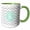 Green/White, variant on 3drose, Letter K Grey and White Chevron with Mint Monogram Personal Initial K, 11oz Two-tone Green Mug