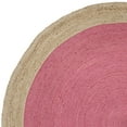 thumbnail image 4 of SAFAVIEH Natural Fiber Cebrail Braided Jute Area Rug, Pink/Natural, 7' x 7' Round, 4 of 6