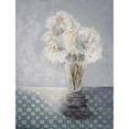thumbnail image 3 of Charest, Doris 19x24 Black Modern Framed Museum Art Print Titled - Flowers and Checked Tablecloth, 3 of 5