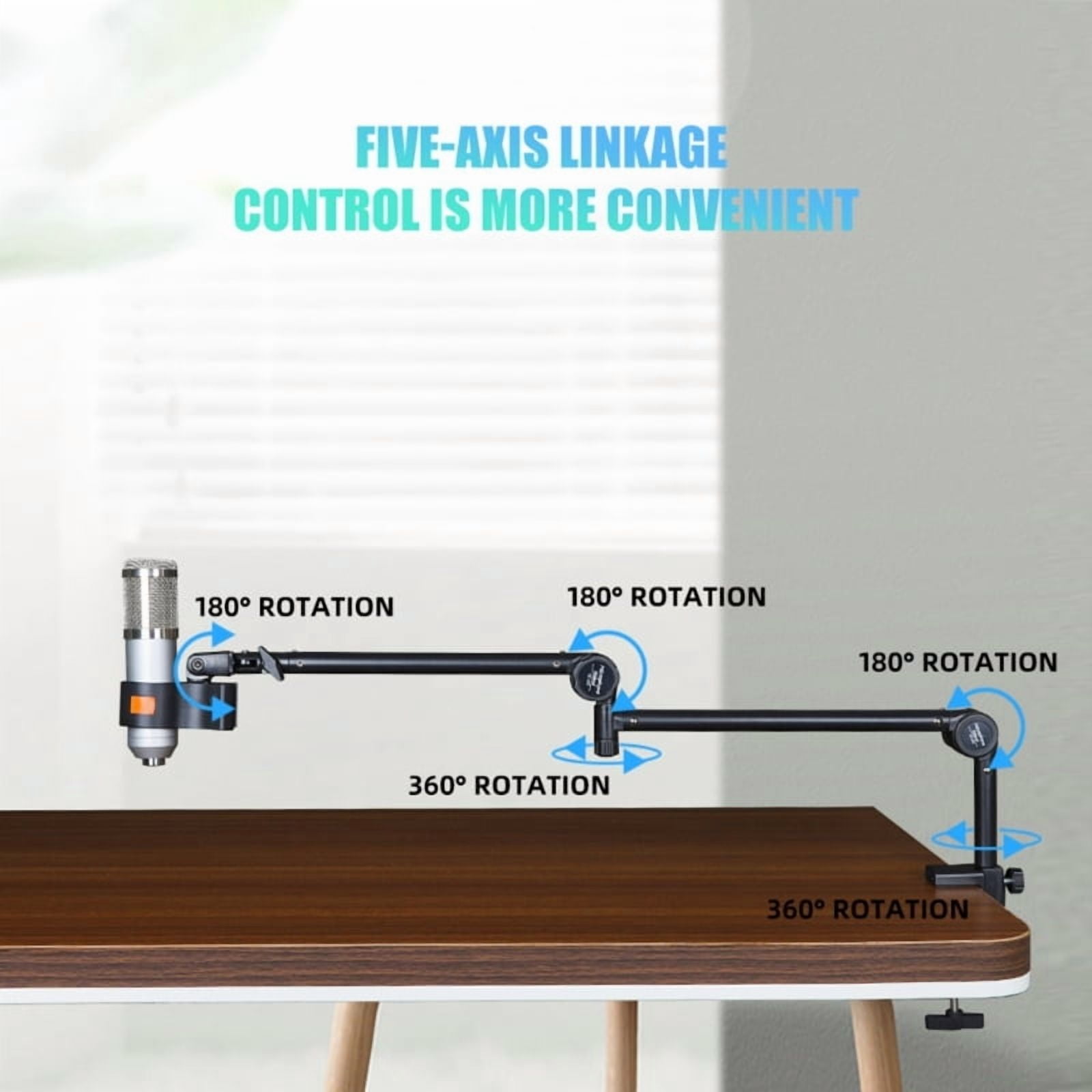 Professional Microphone Arm Stand Universal Microphone Suspension Boom Microphone Mount Adjustable Arm for Podcasting