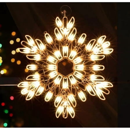 18" 50 Lighted Snowflake Christmas Window Silhouette Decoration