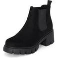 thumbnail image 3 of Jtelle: Dance- Womens Platform Ankle Boots Elastic Chunky Block Heel Chelsea Booties Lug Sole Combat Shoes (Black Imsu, 11), 3 of 6