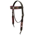 thumbnail image 2 of HILASON Western Horse Headstall Breast Collar American Leather Buckstich Brown, 2 of 7