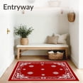 thumbnail image 3 of ODIKA 6'x9' Machine Washable Non-Slip Area Rug, Elegant Frosty Crystal Stand Cover Seasonal Floor Guard High Traffic Rug with Pad, Red, 632284, 3 of 8