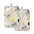 thumbnail image 7 of Yayeee Pot Holders Kitchen Heat Resistant with Pocket 7"x9.8" Cotton Oven Cooking Hot Pads, Purple Floral Rabbit, 7 of 7