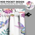 thumbnail image 5 of Purple Flower Bird 3-Piece Kitchen Curtains Set Kitchen Curtains Sets with Valance for Windows Rod Pocket Machine Washable Kitchen Decor Decorations (54"x18"+2x27.5"x24"), 5 of 6