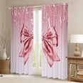 thumbnail image 2 of Manfei Kawaii Bow Tie Black Out Curtains,Cute Bowknot Ribbon Curtains Pack of 2 (42x63 Each),Pink Sequin Print Bedroom Curtains For Girls Teens,Breathable Home Decor, 2 of 6