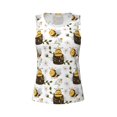 thumbnail image 3 of Picia Honey Bee Insect Pattern Women's Workout Tank Top,Breathable Activewear,Slim Fit Athletic Top,Versatile Workout Moisture-wicking top-Medium, 3 of 9