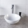 thumbnail image 4 of Mocoloo 13x13 Round Bowl Bathroom Modern White Above Counter Porcelain Ceramic Vessel Sink, 4 of 7