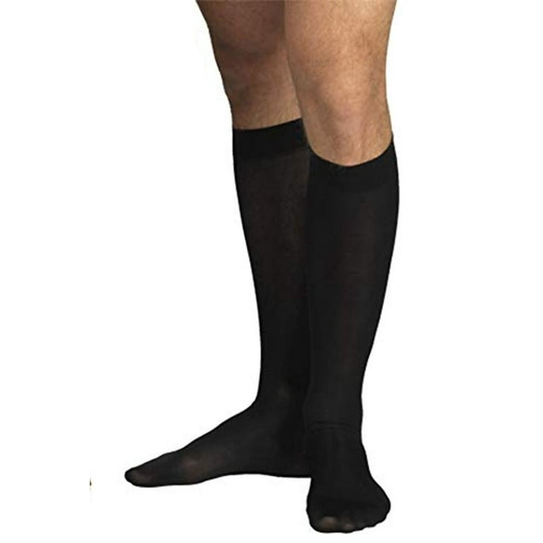 Tonus Elast Amber Fiber Elastic Medical Compression Below Knee Socks w/  Toecap - 10-18 mmHg - Medium (Sand Black) 