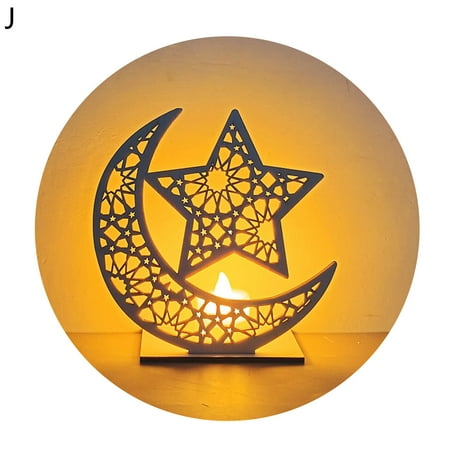 

Eid Crafts Night Light Ramadan Light Handmade 3D Wooden Moon Shape LED Light Decoration Ramadan Mubarak Lamp Home Party Bedroom Eid Ornaments for Muslims Ramadan Islamic Table Decor
