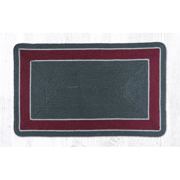Earth Rugs ITC-06 Graphite / Burgundy In The City Oblong Rug 27 Inch X 45 Inch
