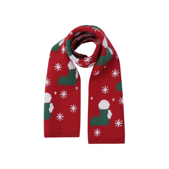 SUNSIOM Kids Christmas Tree/ Boot/ Deer Print Neckerchief Knitted Scarf