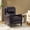 Espresso, variant on Tina's Home Genuine Leather Recliner Chair Push Back Upholstered Armchair Wingback Lounge Sofa Wood Leg Home Decor Living Room Bedroom Espresso