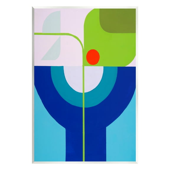Stupell Industries Green & Blue Geometric Abstract Painting Unframed Art Print Wall Art, 10 x 15