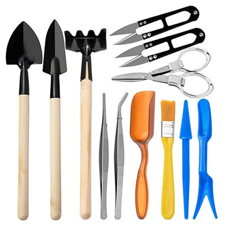 12-piece Set Of Mini Succulent Gardening Tools Scissors Seedling Transplanter Soils Shovel Potted Trimming Brush