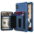 thumbnail image 1 of iPhone XR Wallet Case, Dteck iPhone XR Case with Credit Card Holder Slot Leather Wallet Shockproof Protective Zipper Pocket Purse Case For Apple iPhone XR 6.1 inch, Blue, 1 of 9