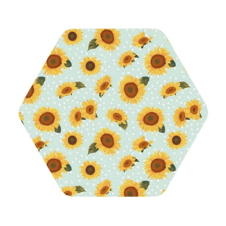 

Cauagu Vintage White Polka Dot Sunflower for Round Coaster Drink Coasters Set of 4 Leather Bar Beer Beverage Cup Mat for Drinks for Tabletop Protection & Coffee Table Decor