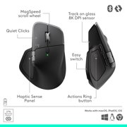 Logitech MX Master 4 for Mac, Ergonomic Bluetooth Mouse with Advanced Performance Haptic Feedback, Ultra-Fast Scrolling, USB-C Charging, Space Black
